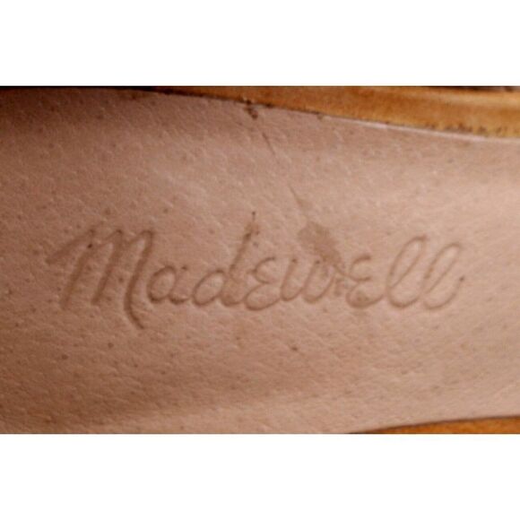 MADEWELL TAN BROWN GENUINE LEATHER SUEDE MID HEEL OPEN TOE STRAPPY SANDALS 6.5 - Picture 8 of 8